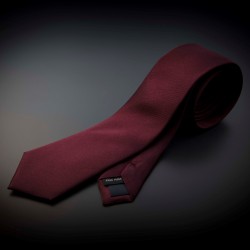 Cravate homme pure soie - couleur unie bordeau