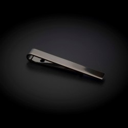 Pince à cravate - 42x5mm - laiton chromé - couleur anthracite poli