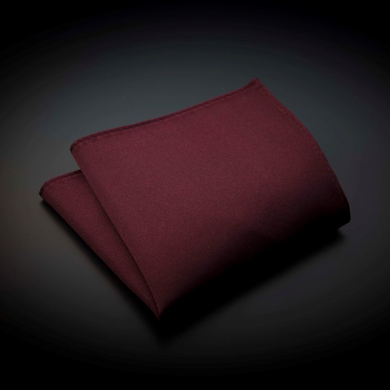 Pochette pure soie - couleur unie bordeau