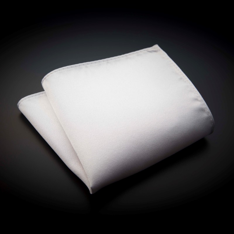 Pochette pure soie - couleur unie blanc