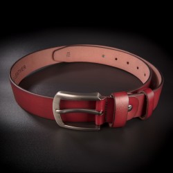 Ceinture "casual" homme - 4,0x130cm - cuir véritable - couleur brun moyen