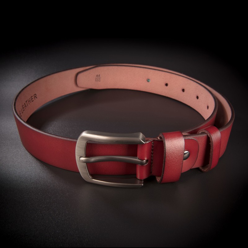 Ceinture "casual" homme - 4,0x130cm - cuir véritable - couleur brun moyen